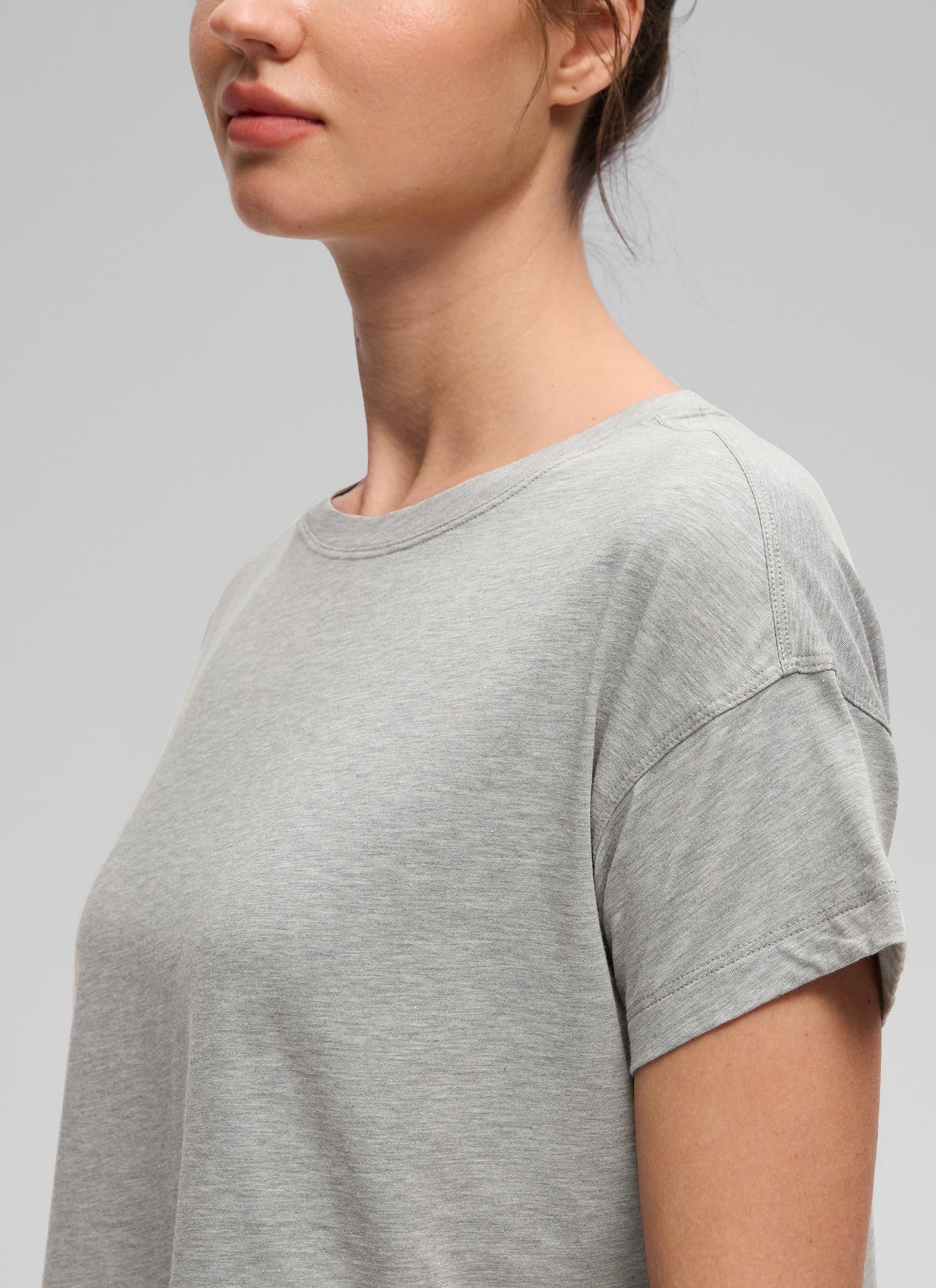 Pima Cotton Crew Neck Cropped Short Sleeve
