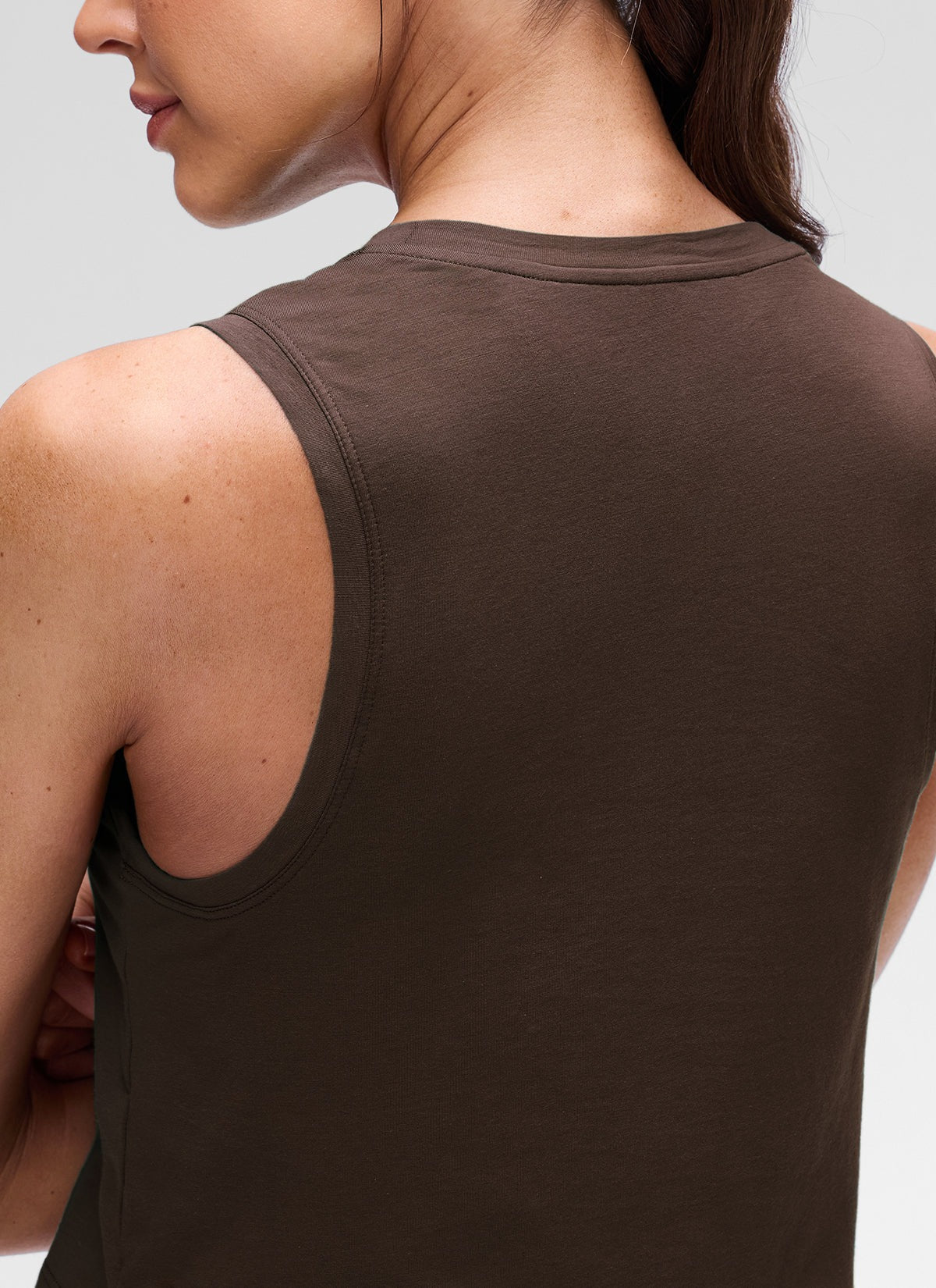 Pima Cotton Crewneck Crop Tank