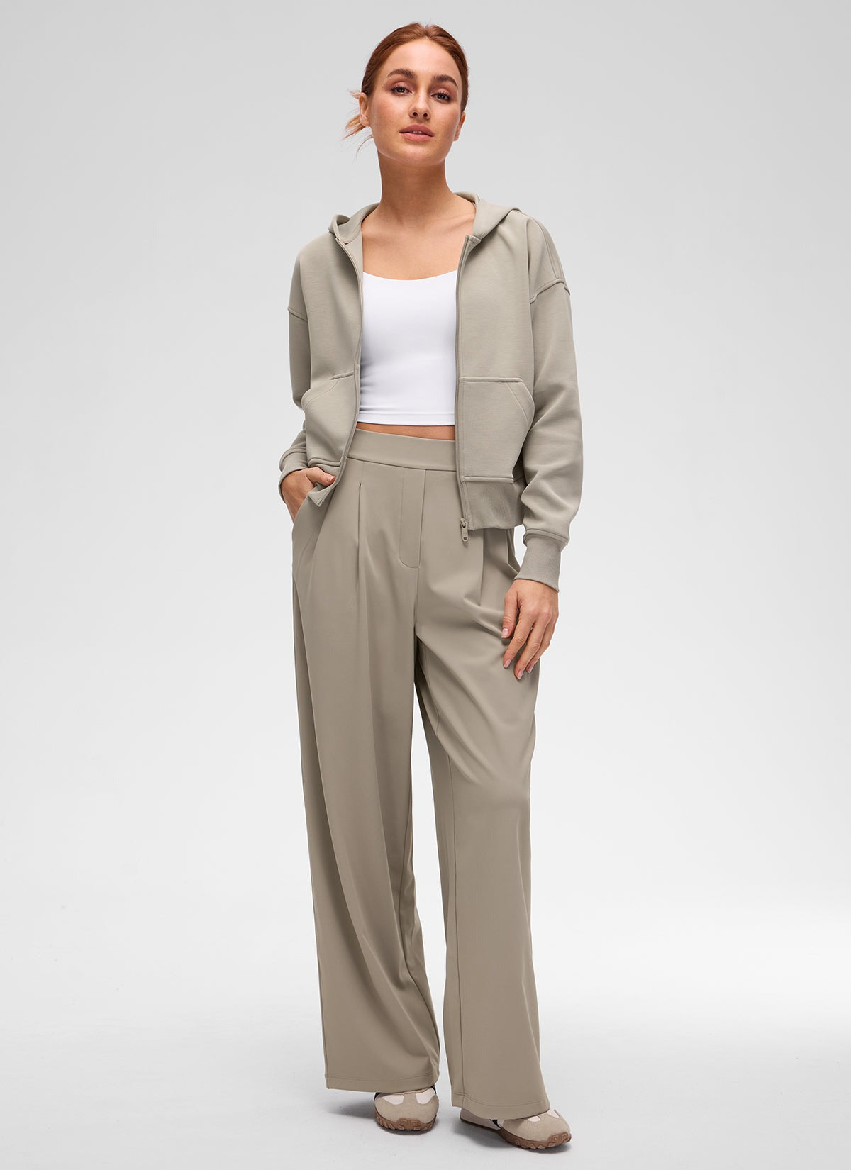SoftAura Full Zip Waist Length Hoodie