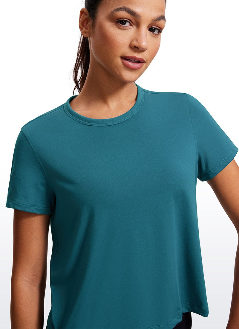 Pima Cotton Classic-Fit Cropped Short Sleeve