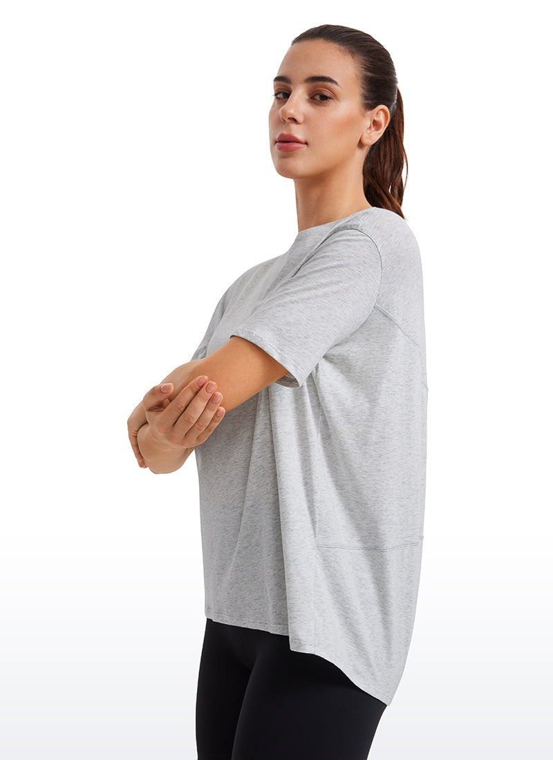 Pima Cotton Boat Neck Short Sleeve