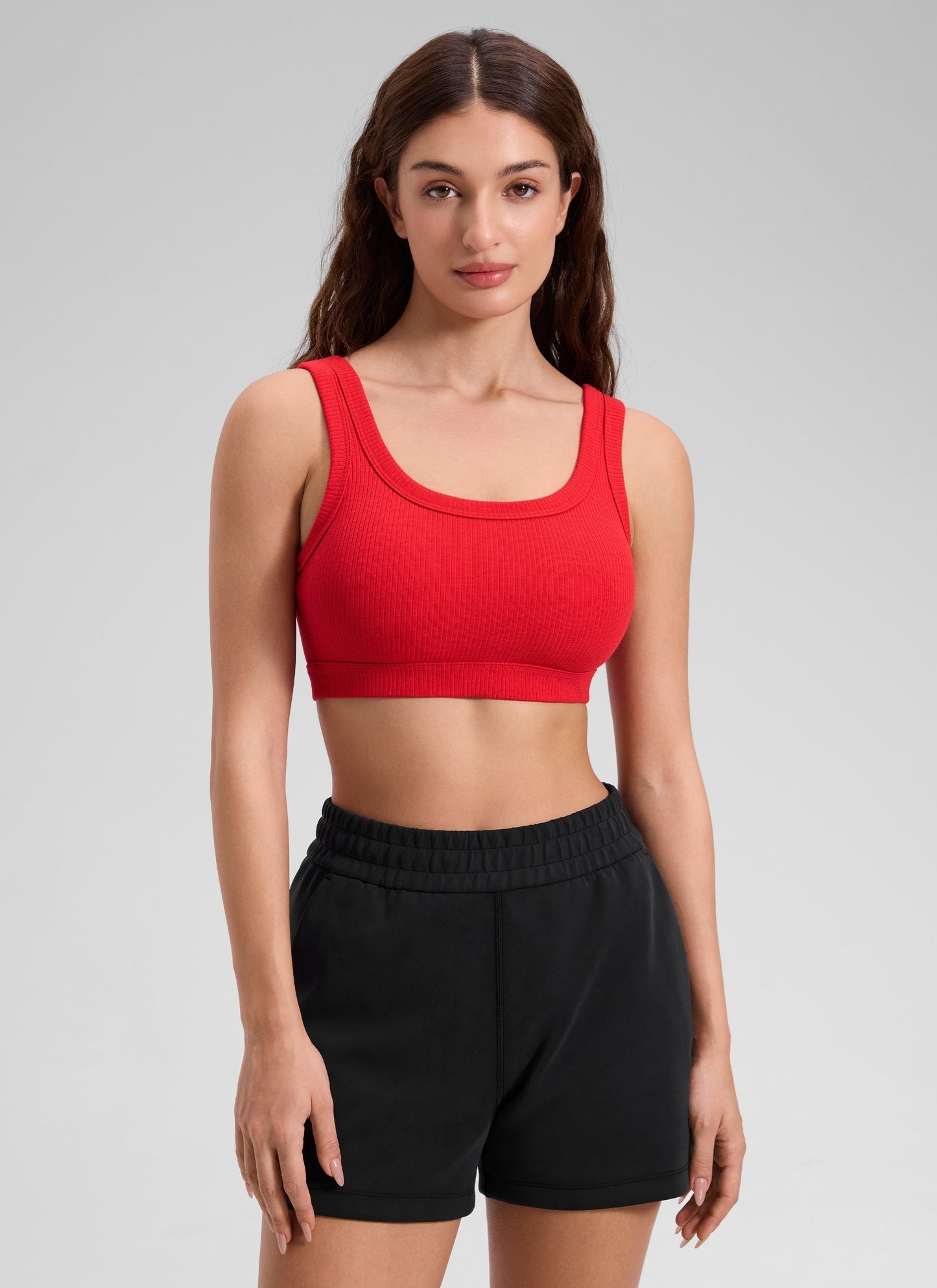 Ribbed U Back Sports Bra