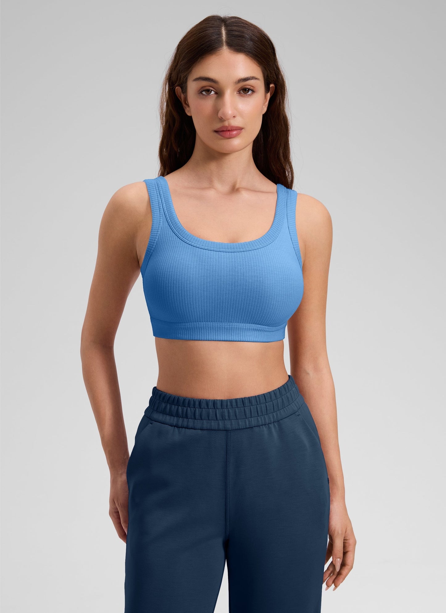 Ribbed U Back Sports Bra