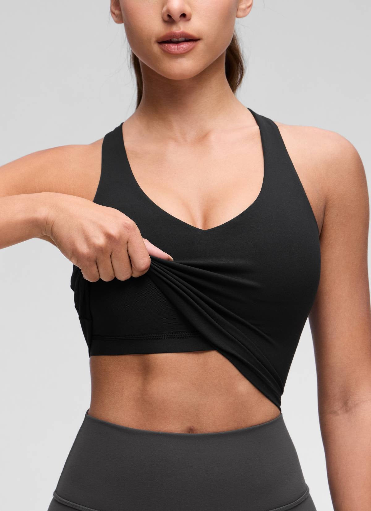 Butterluxe V Neck Racerback Shelf Bra Tank