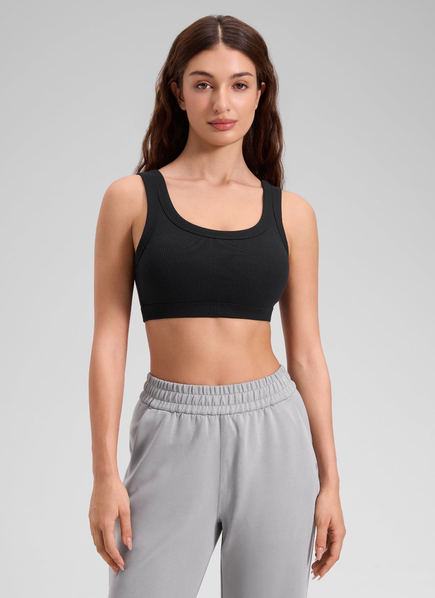 Ribbed U Back Sports Bra