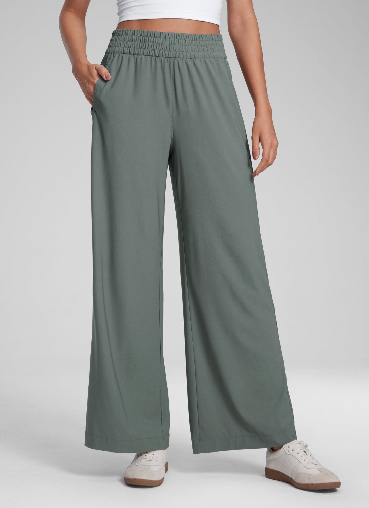 Feathery-Fit Drapey Wide Leg Casual Pant 28"