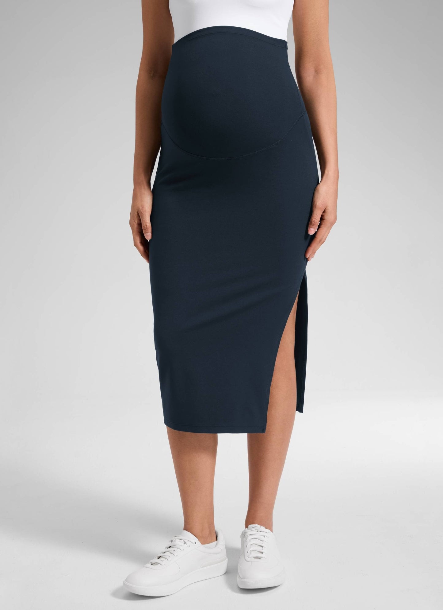 Butterluxe Maternity Midi Slit Skirt