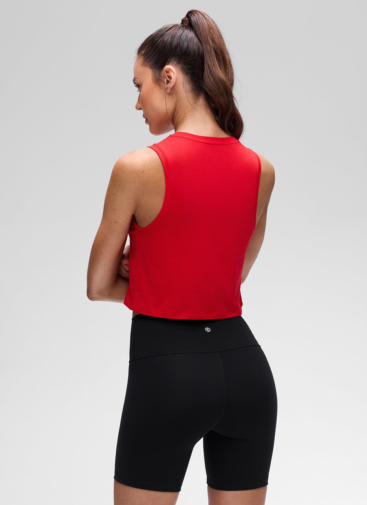 Pima Cotton Crewneck Crop Tank