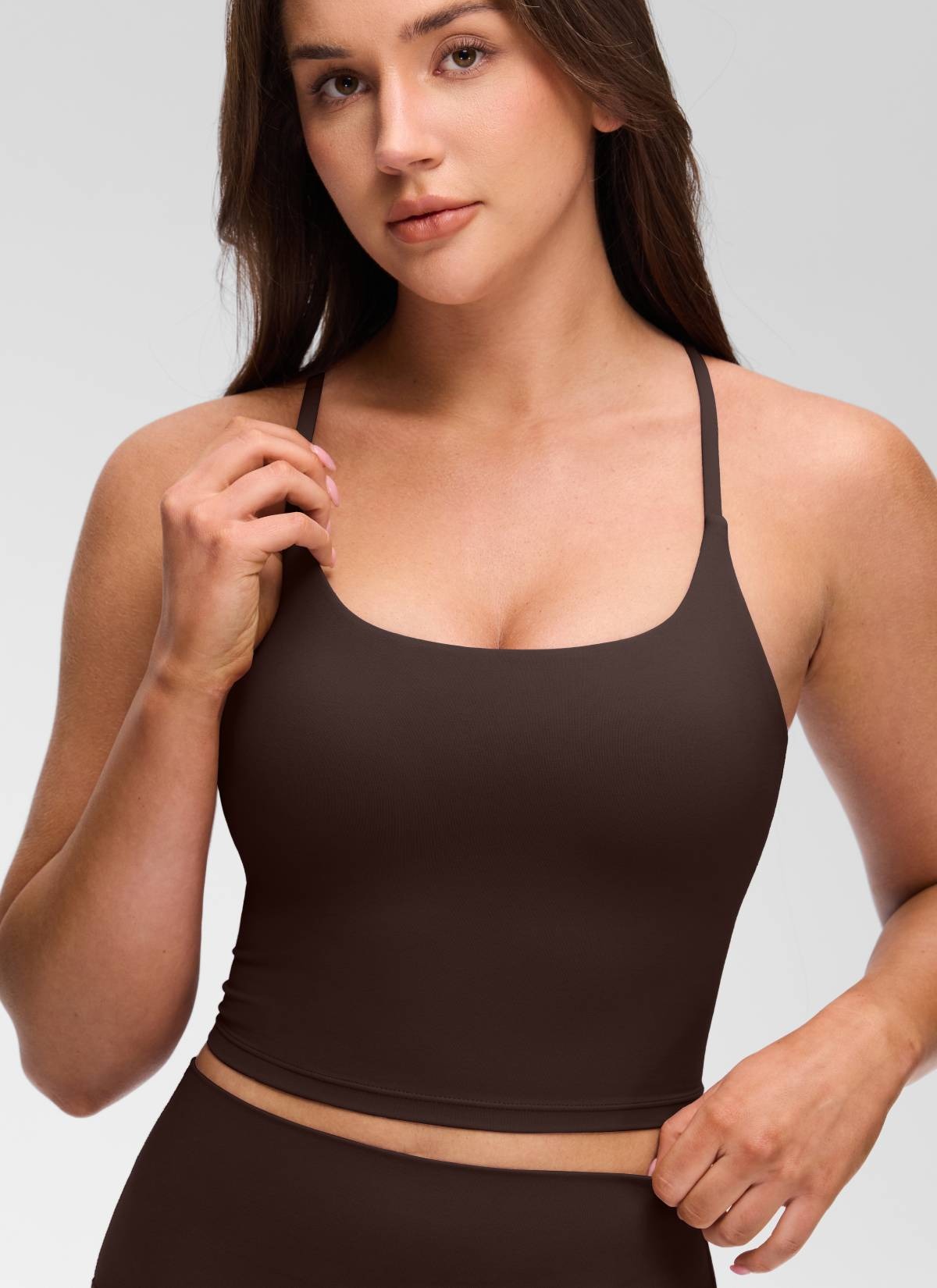 Butterluxe Twist Cross Back Built in Bra Tank