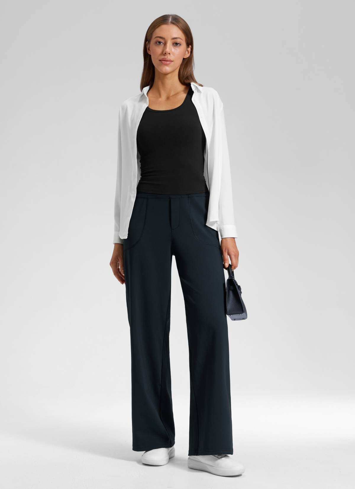 Wide Leg Faux Fly Pocket Pant 30"