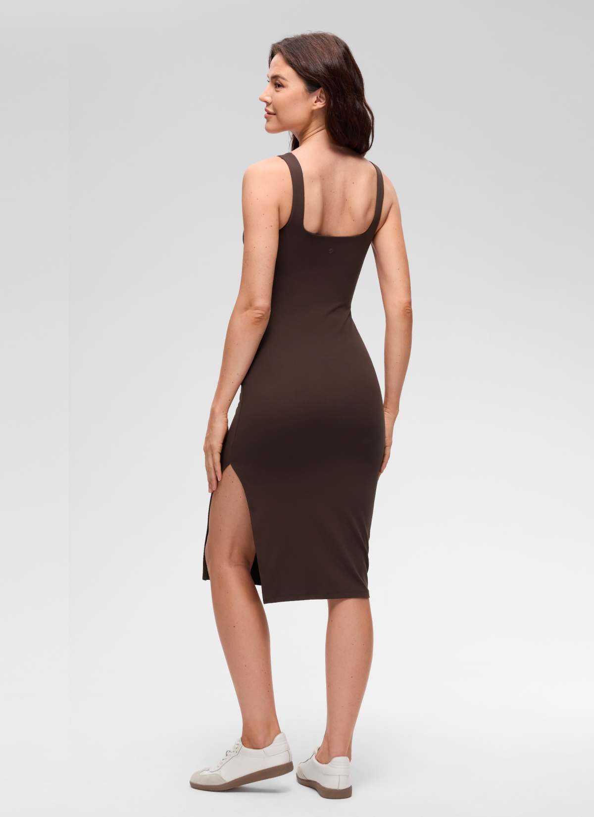 Butterluxe Square Neck Side Split Midi Dress