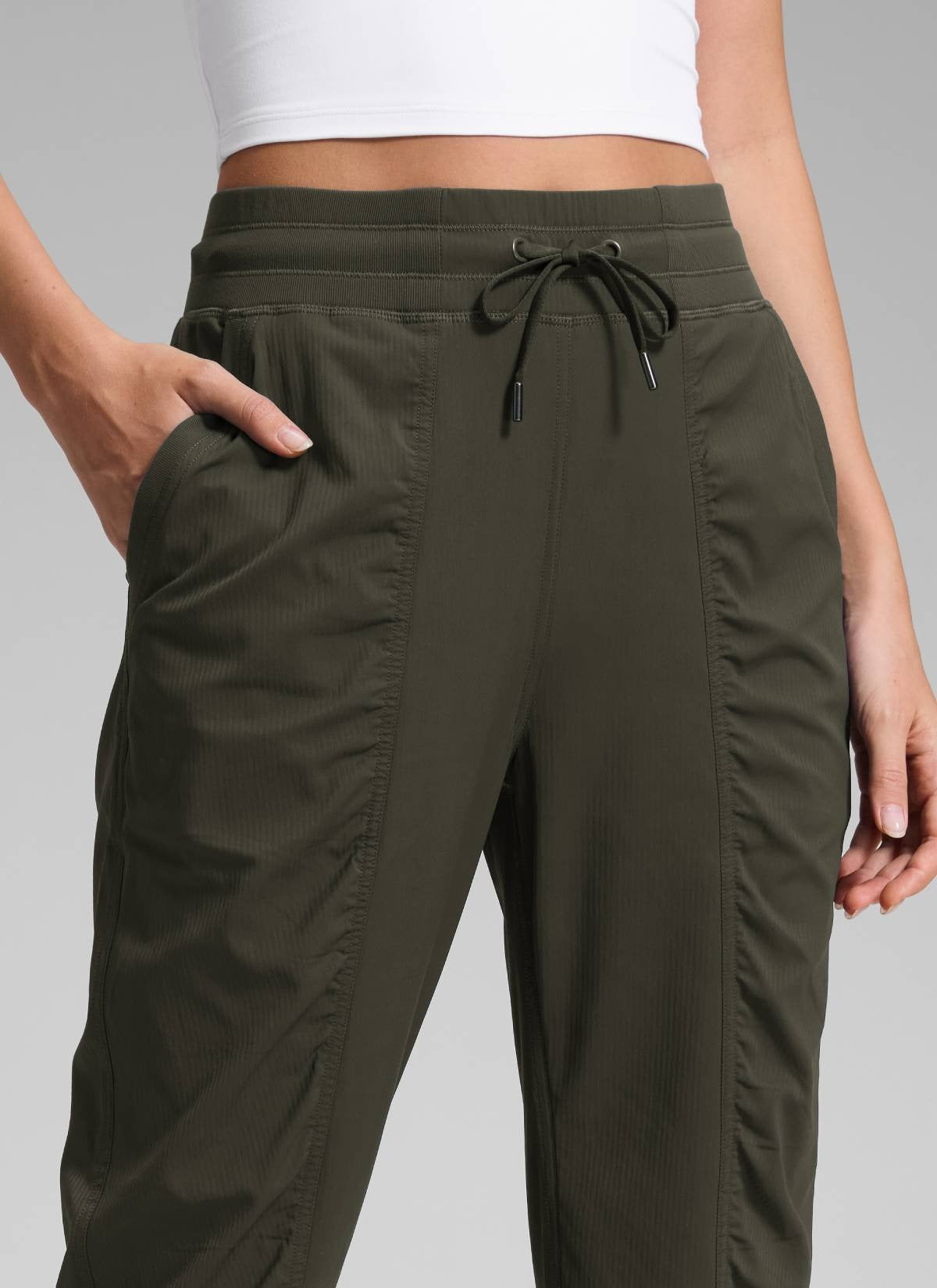 Striped Ruched Pocket Jogger 28''