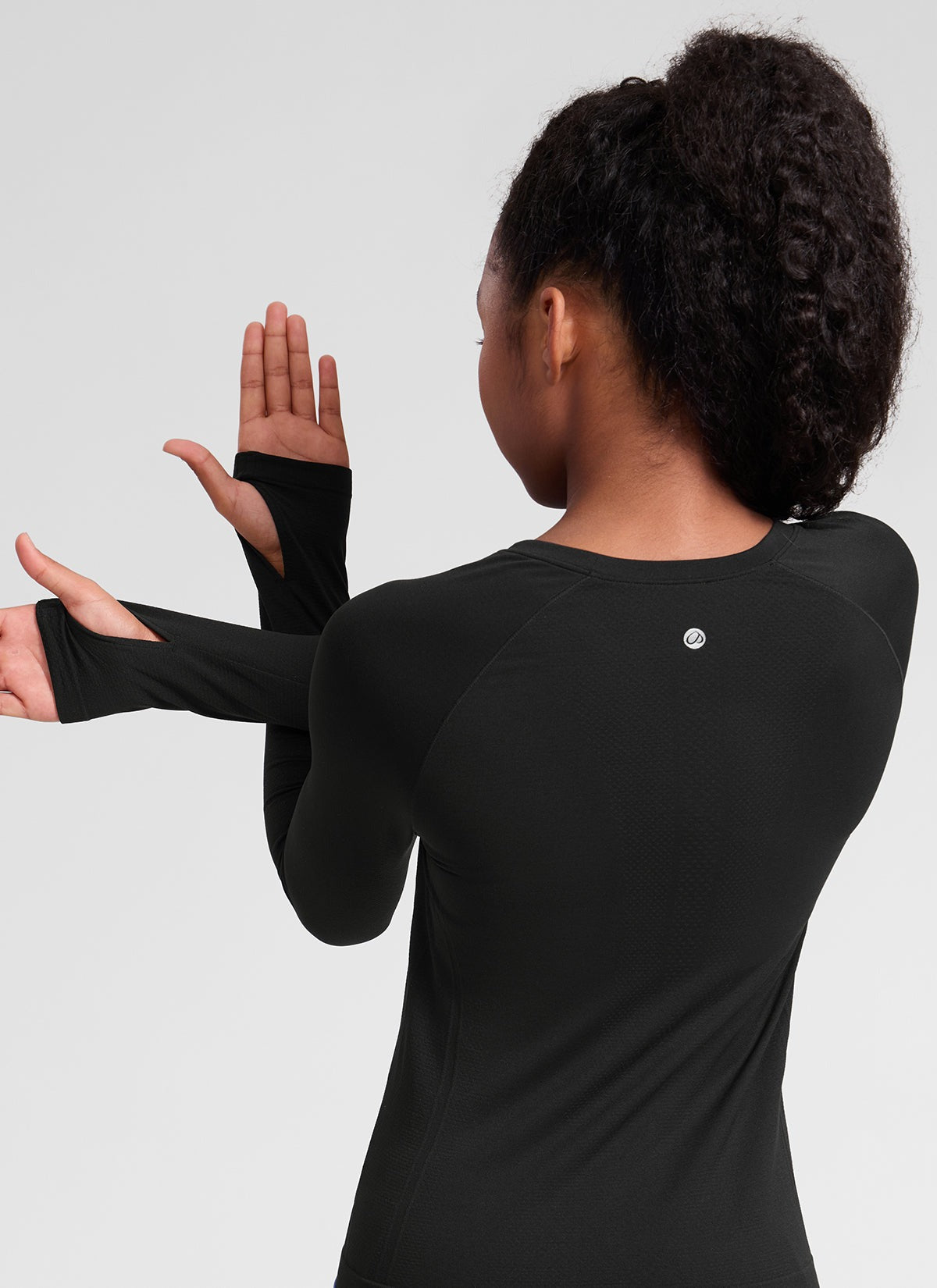 Girls Seamless Hip Length Long Sleeve