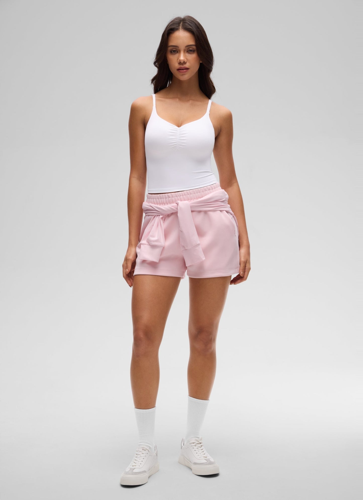 Butterluxe V Neck Ruched Built in Bra Tank