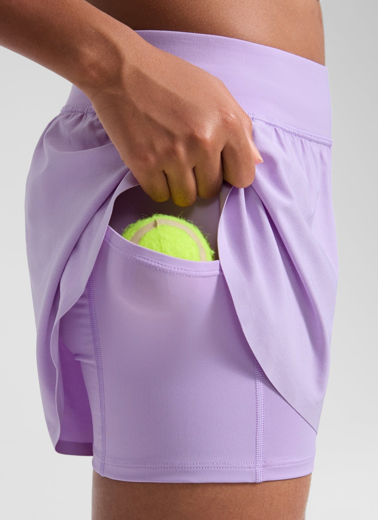 Feathery-Fit Soft Girls 2 in 1 High Rise Dolphin Lined Shorts 2.5''
