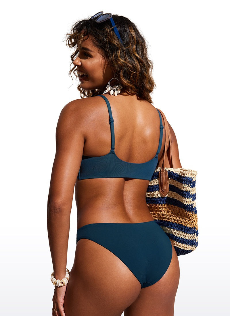 Scoop Neck Adjustable Strap D-DD Bikini Top
