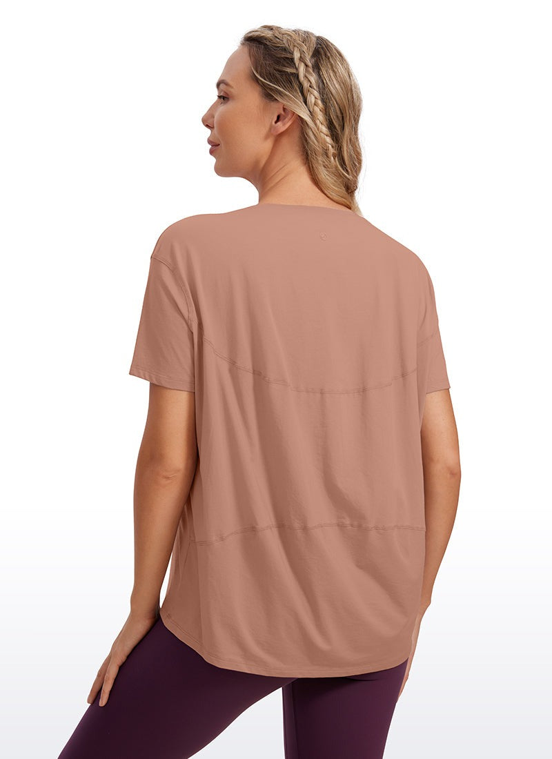 Pima Cotton Boat Neck Short Sleeve