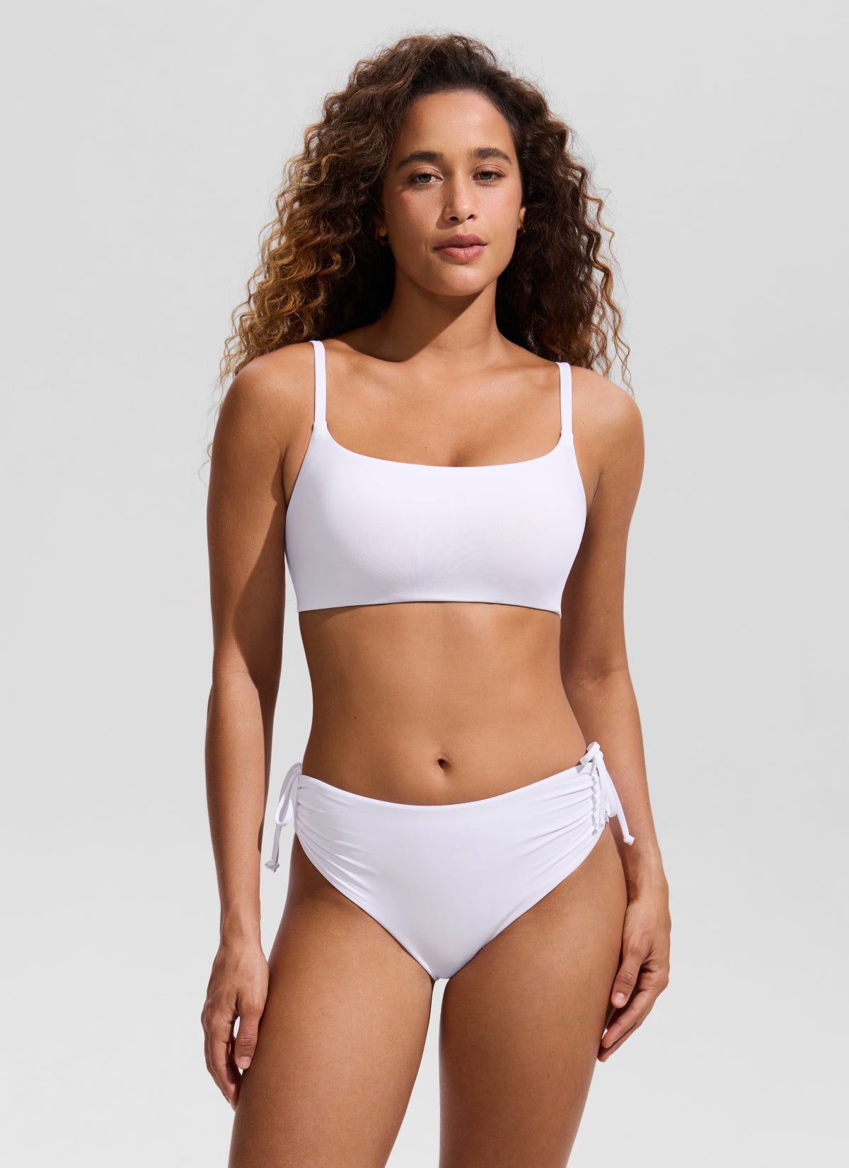 Scoop Neck Adjustable Strap D-DD Bikini Top