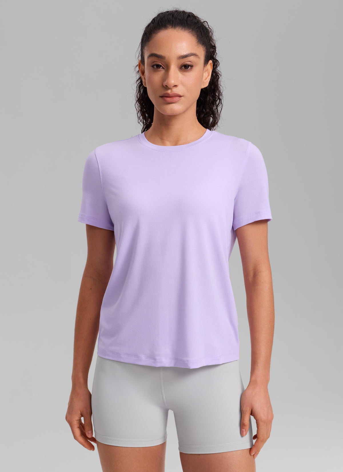 Quick Dry Crewneck Hip Length Short Sleeve
