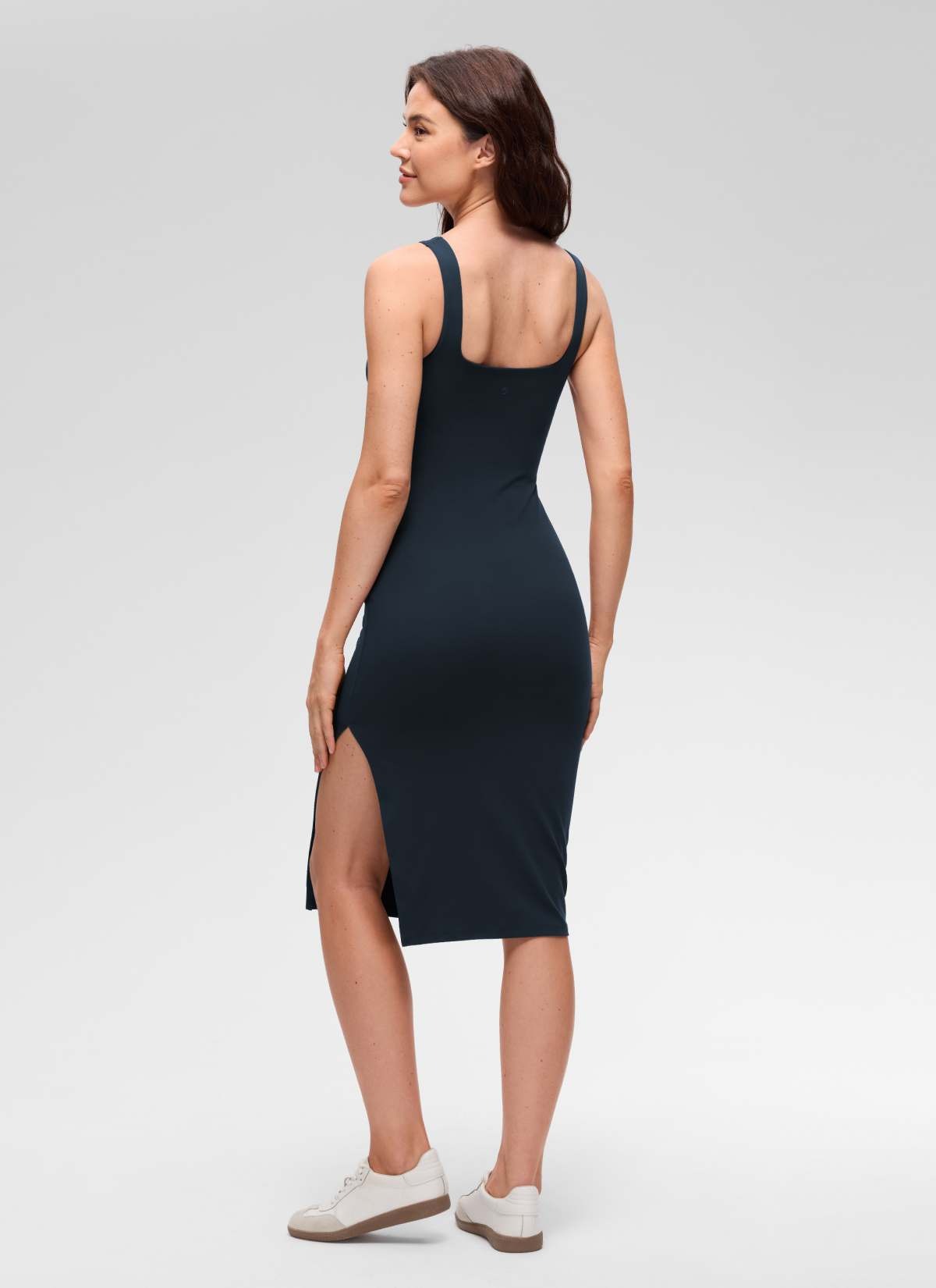 Butterluxe Square Neck Side Split Midi Dress