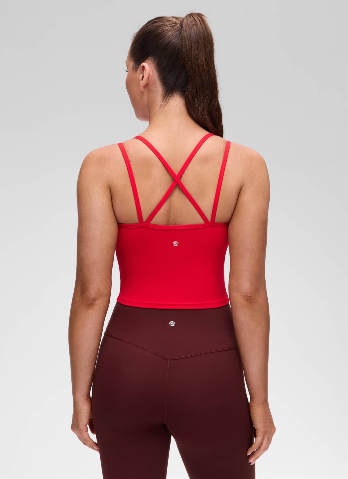 Butterluxe V Neck Cross Back Built in Bra Tank