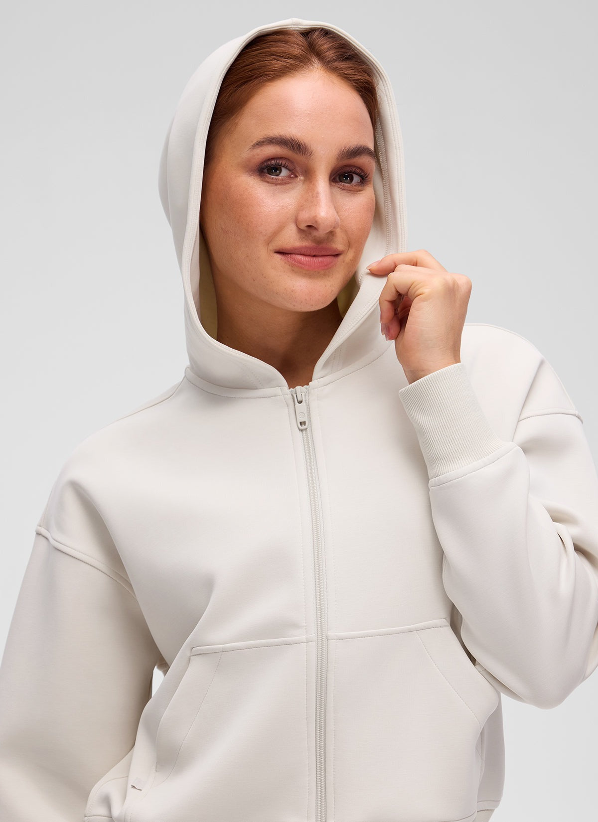 SoftAura Full Zip Waist Length Hoodie