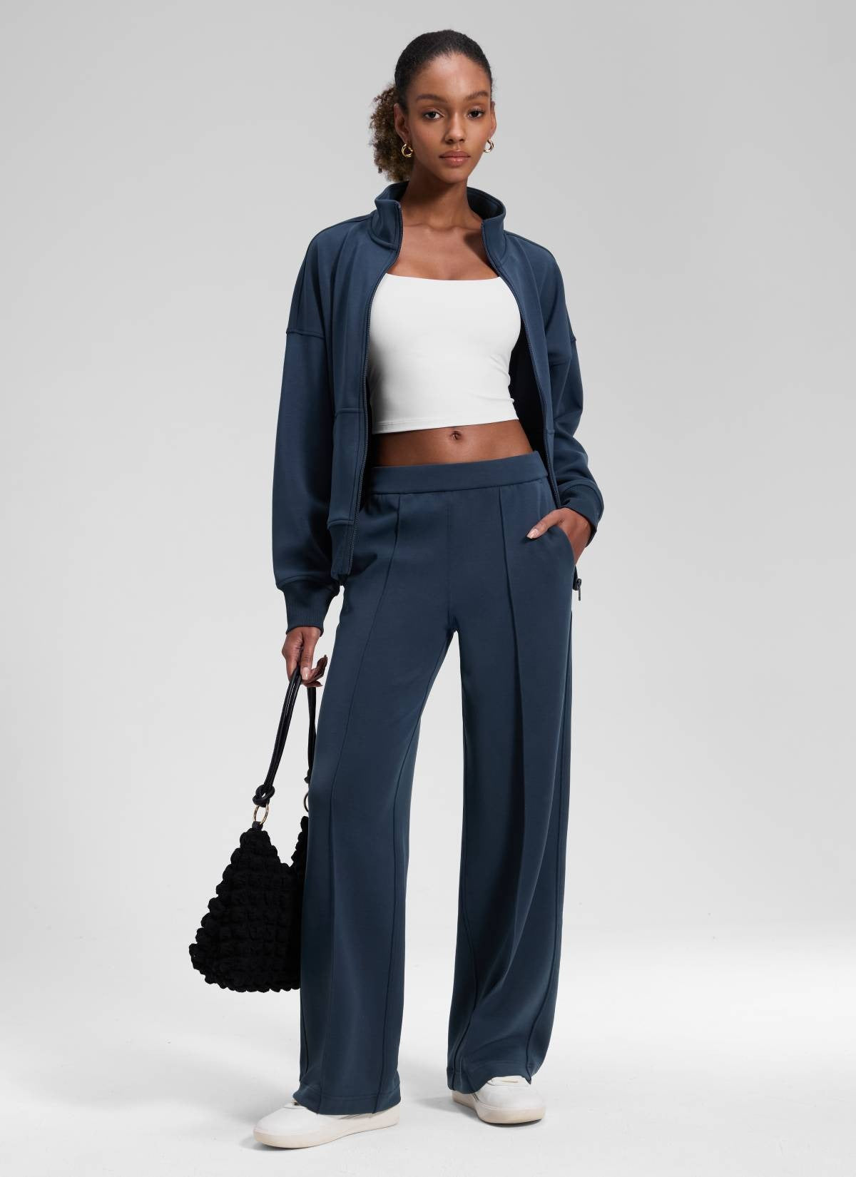 SoftAura Pintuck Straight Leg Sweatpant 30"