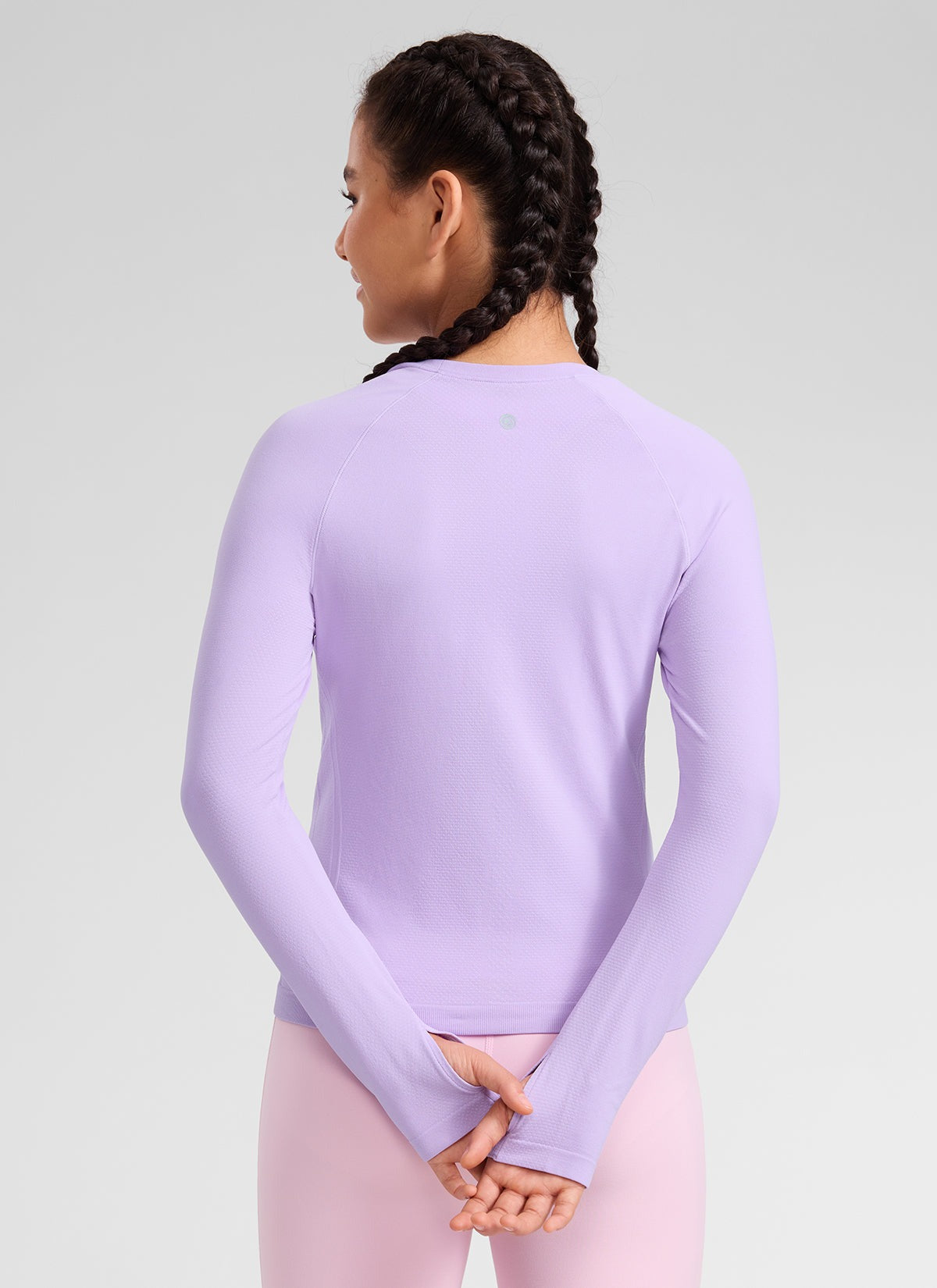 Girls Seamless Hip Length Long Sleeve