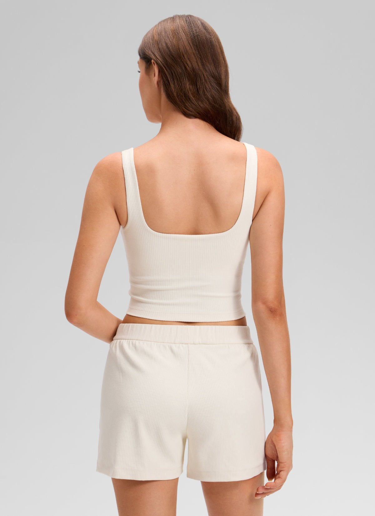 Ribbed Henley Neck Built in Bra Tank