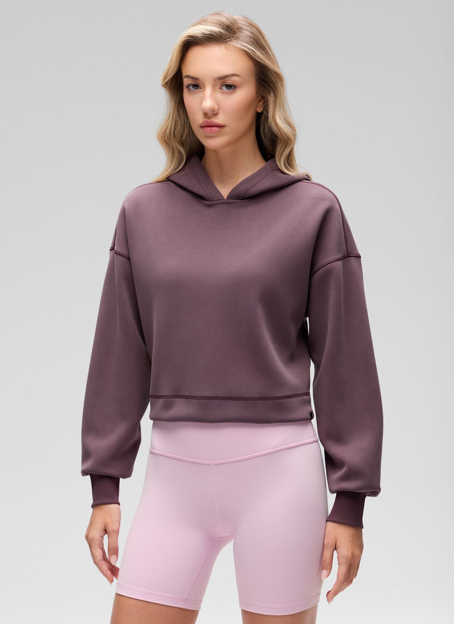 SoftAura Cropped Pullover Hoodie