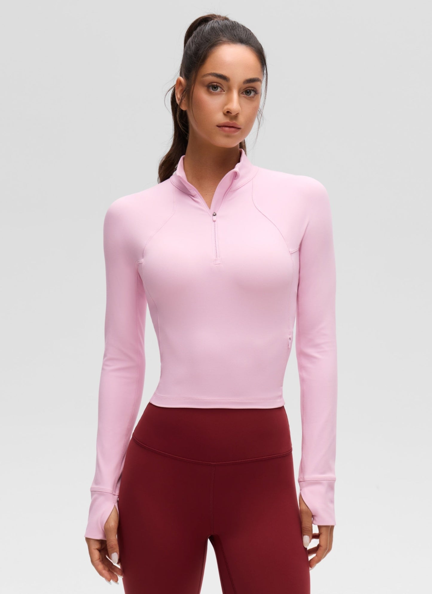 Butterluxe Half Zip Cropped Long Sleeve
