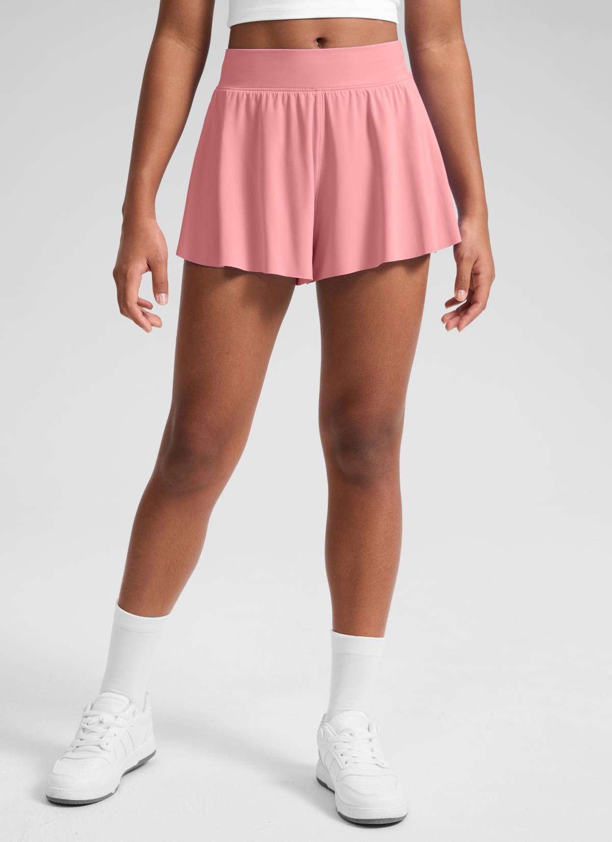 Girls High Rise 2 in 1 Flowy Sport Shorts 2.5''