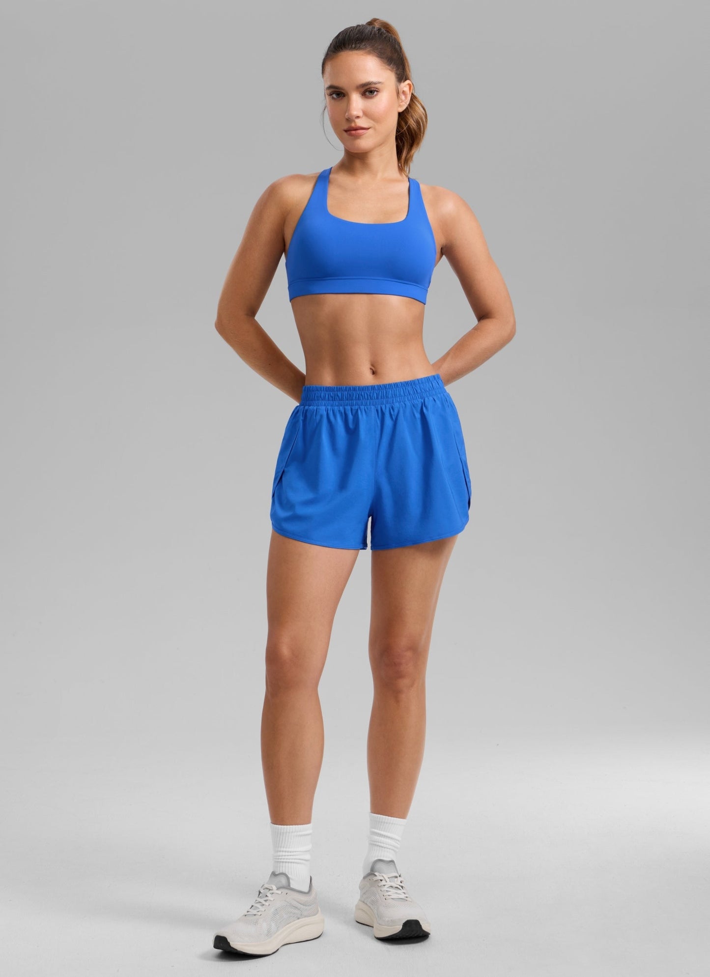 Feathery-Fit Soft Mid Rise Half Split Shorts 2.5''