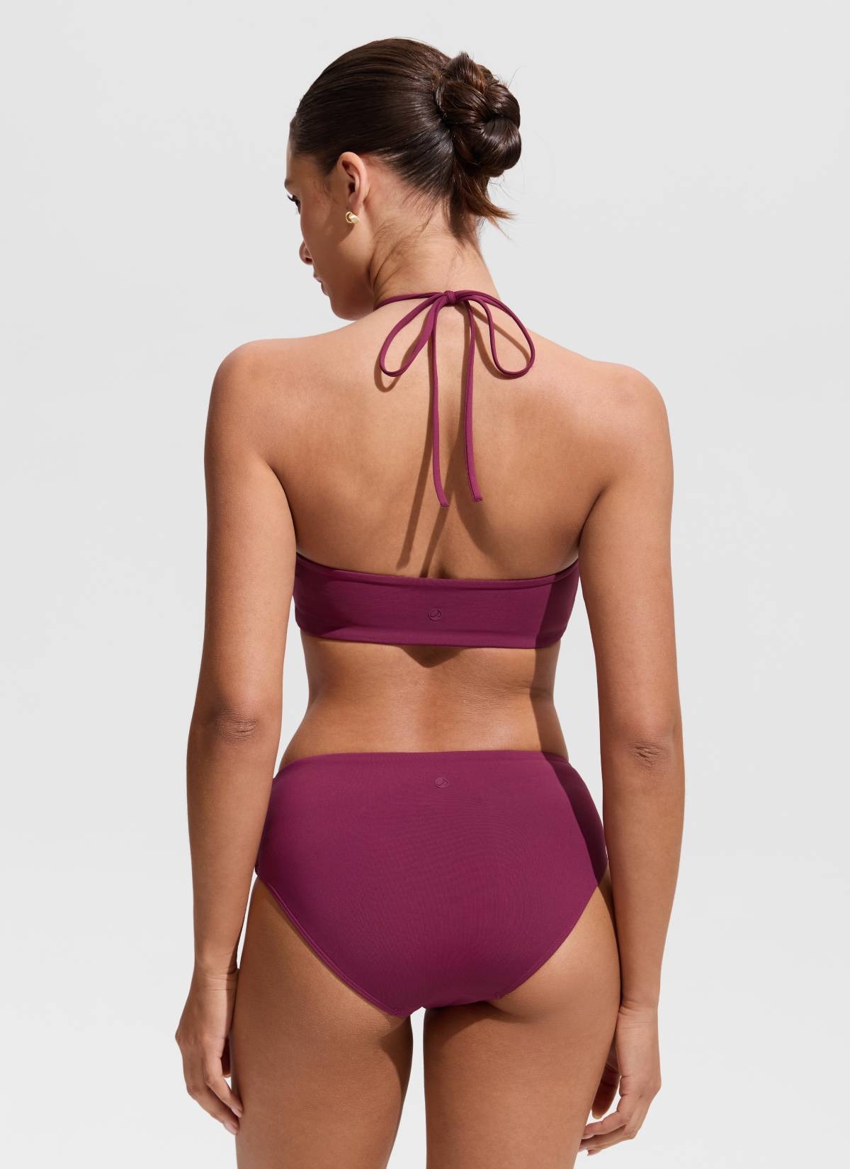 Halter Crewneck Self Tie Bikini Top