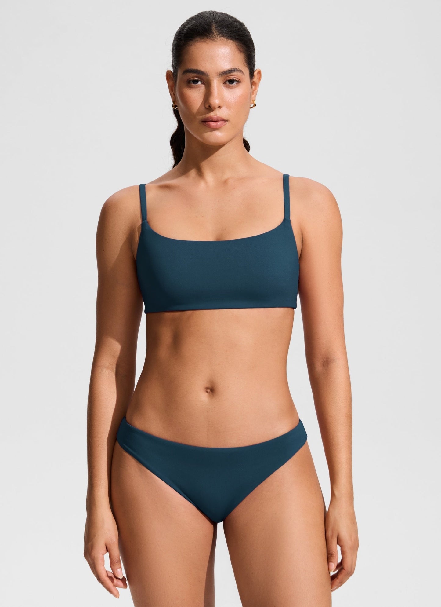 Scoop Neck Adjustable Strap Bikini Top