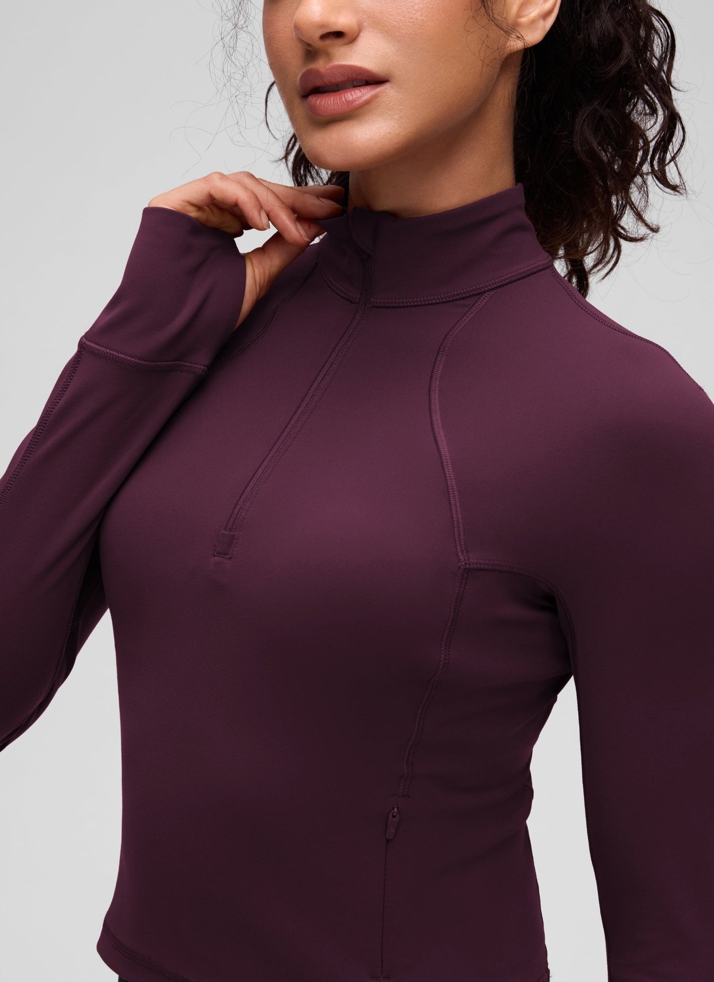 Butterluxe Half Zip Cropped Long Sleeve