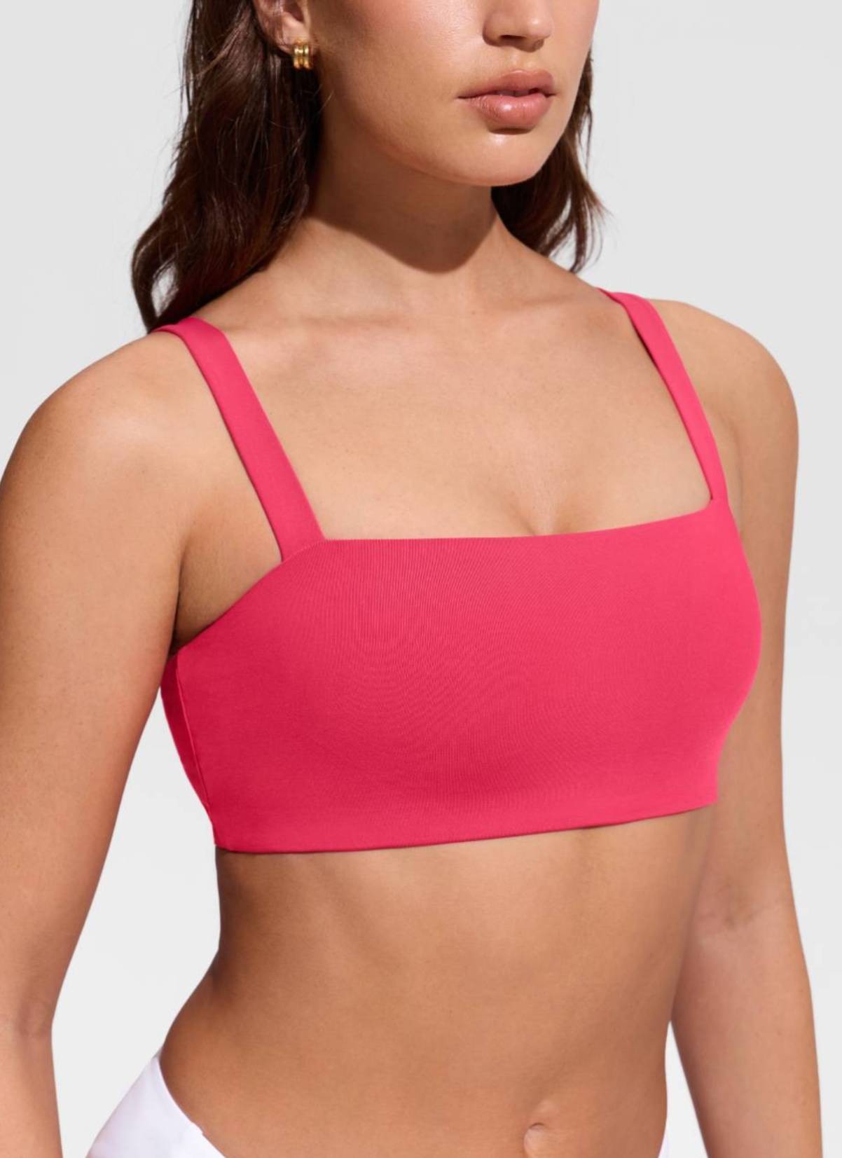 Square Neck Wide Flat Straps Bikini Top