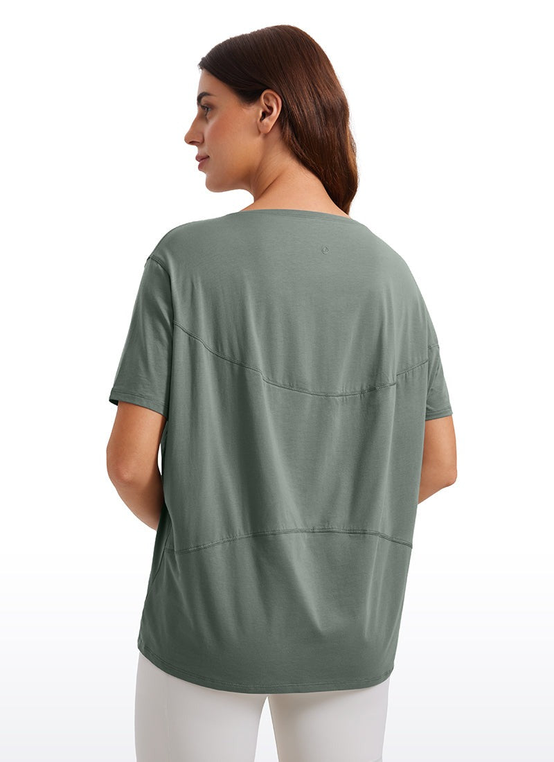Pima Cotton Boat Neck Short Sleeve