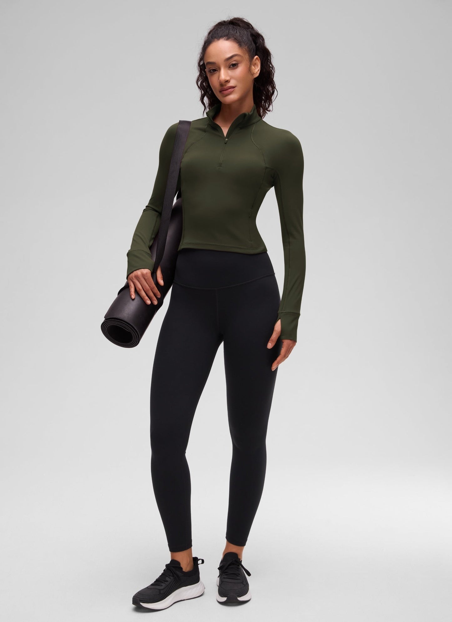 Butterluxe Half Zip Cropped Long Sleeve
