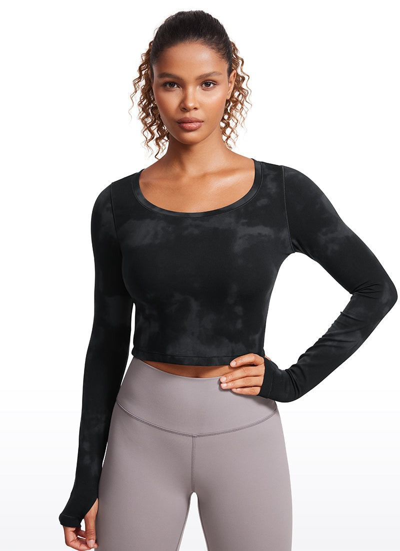 Butterluxe Scoop Neck Cropped Long Sleeve