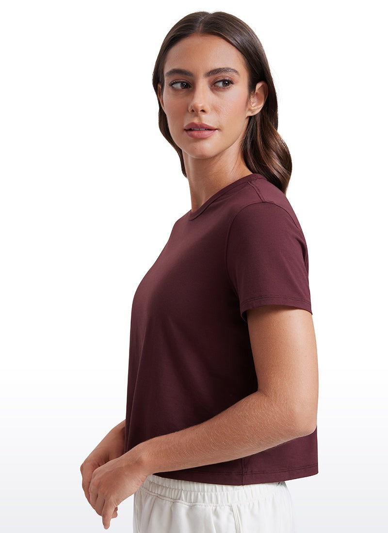 Pima Cotton Classic-Fit Cropped Short Sleeve