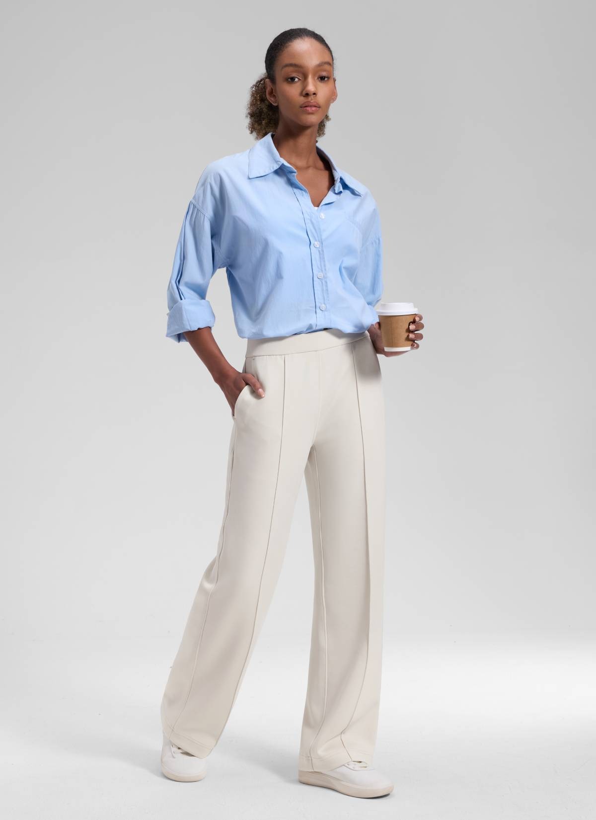 SoftAura Pintuck Straight Leg Sweatpant 30"