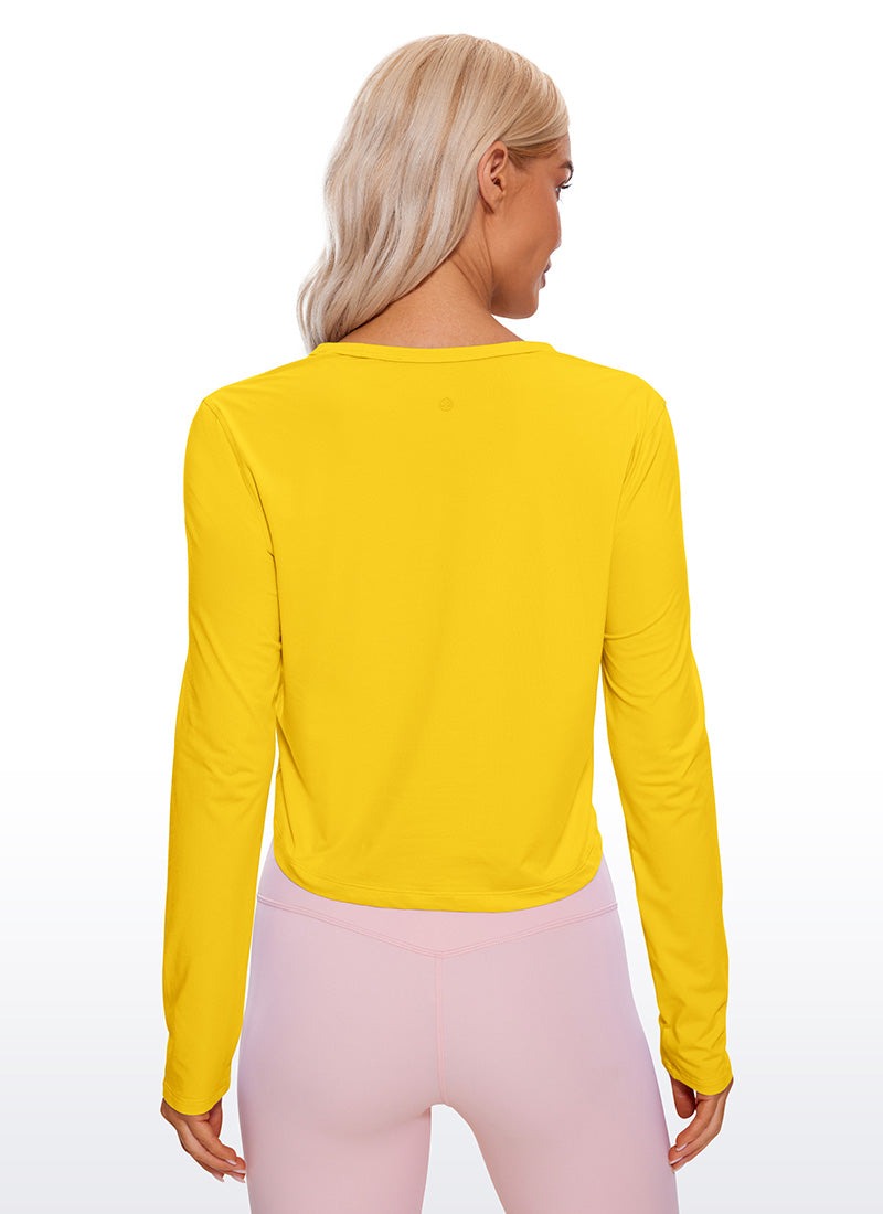 Pima Cotton Cropped Classic Fit Long Sleeve