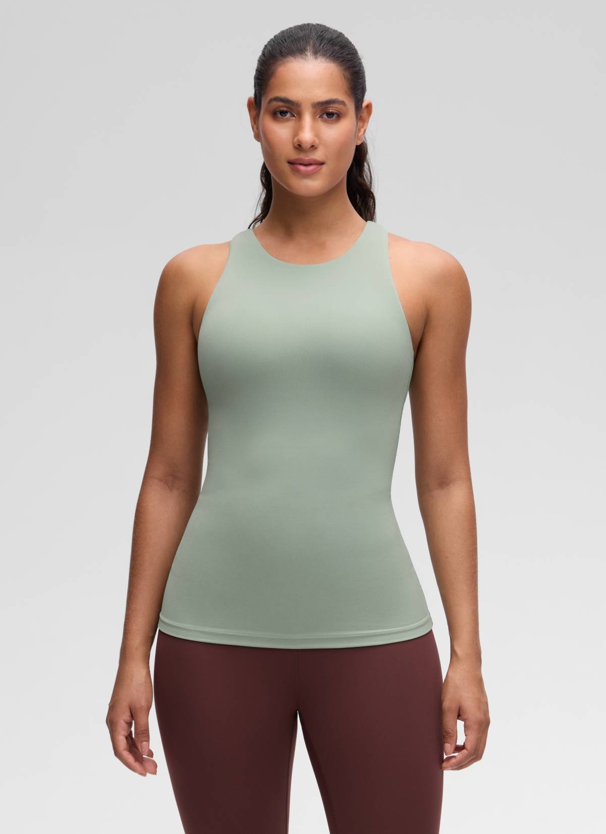 Butterluxe Hip Length Built-in Bra Tanks High Neck