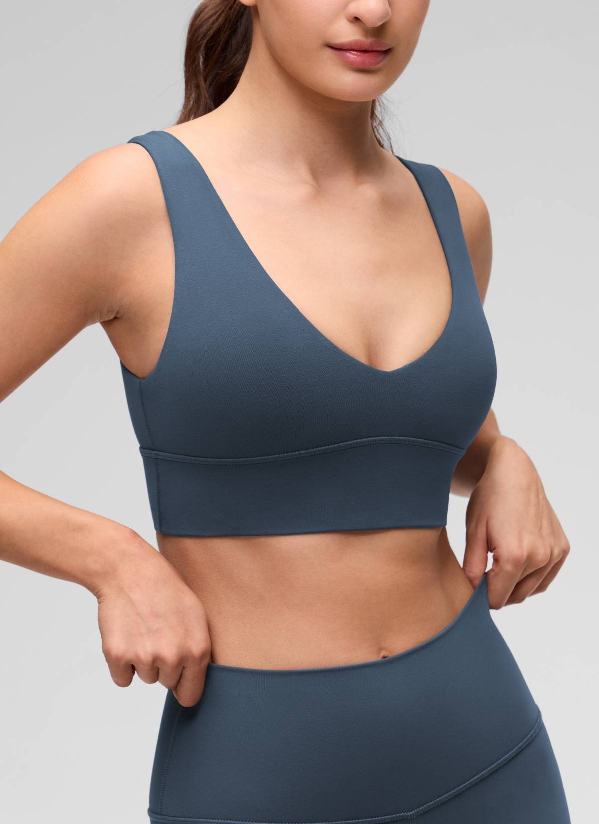 Butterluxe Deep V Neck Longline Sports Bra