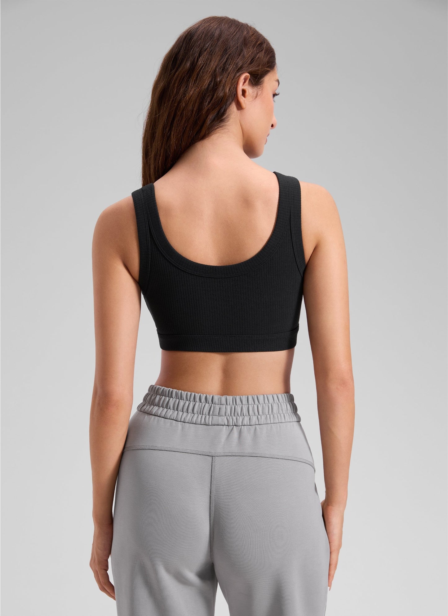 Ribbed U Back Sports Bra