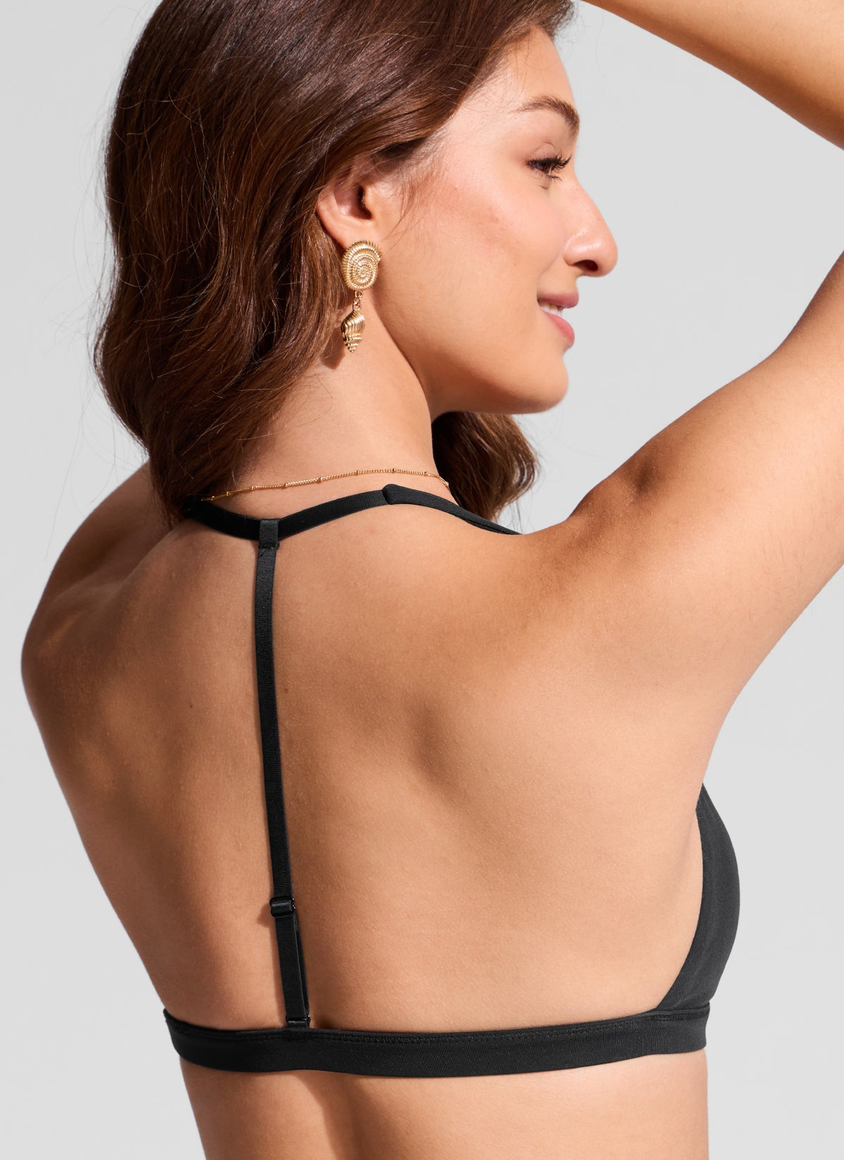 Deep V neck T back Triangle Bikini Top