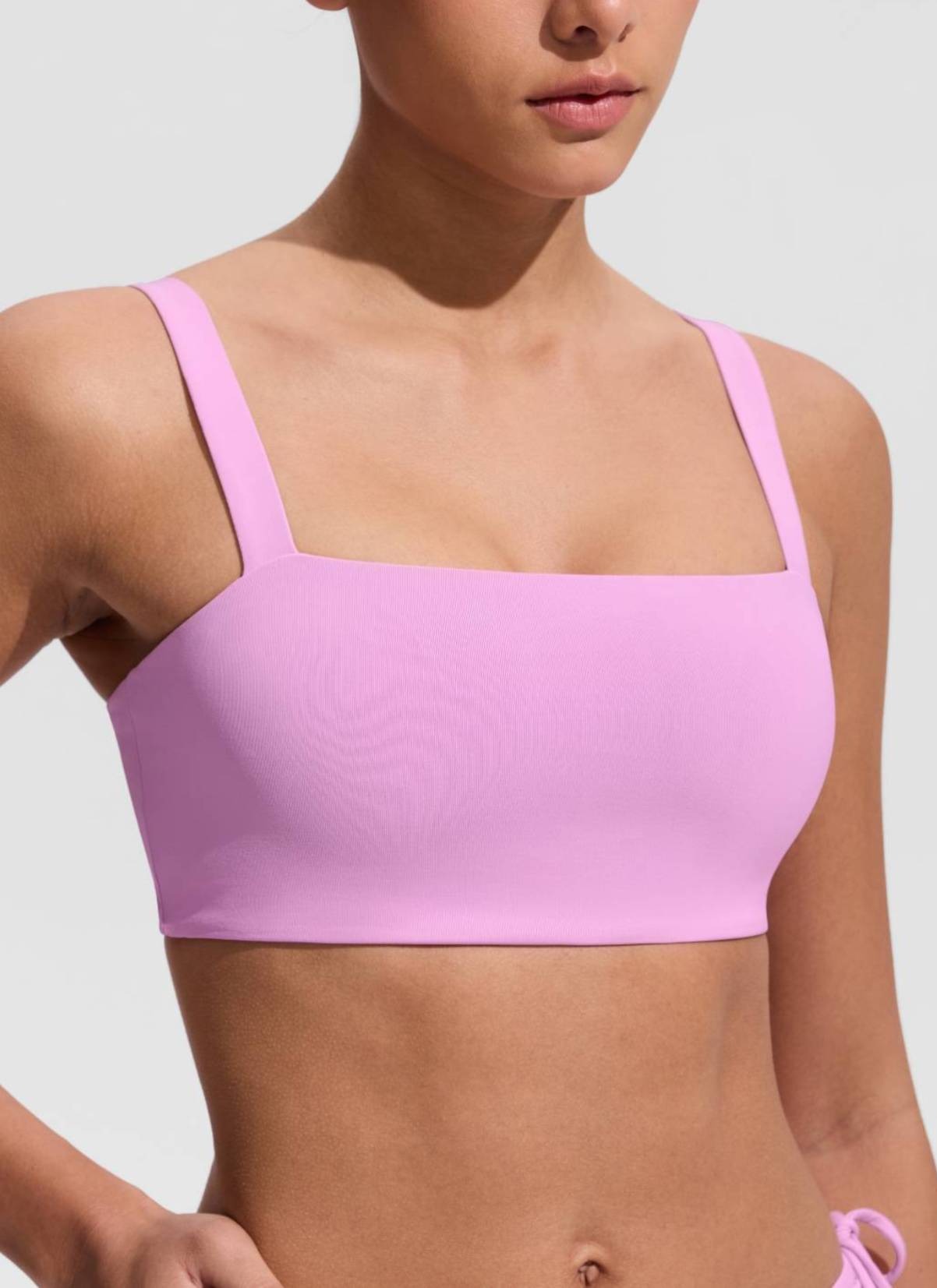 Square Neck Wide Flat Straps Bikini Top
