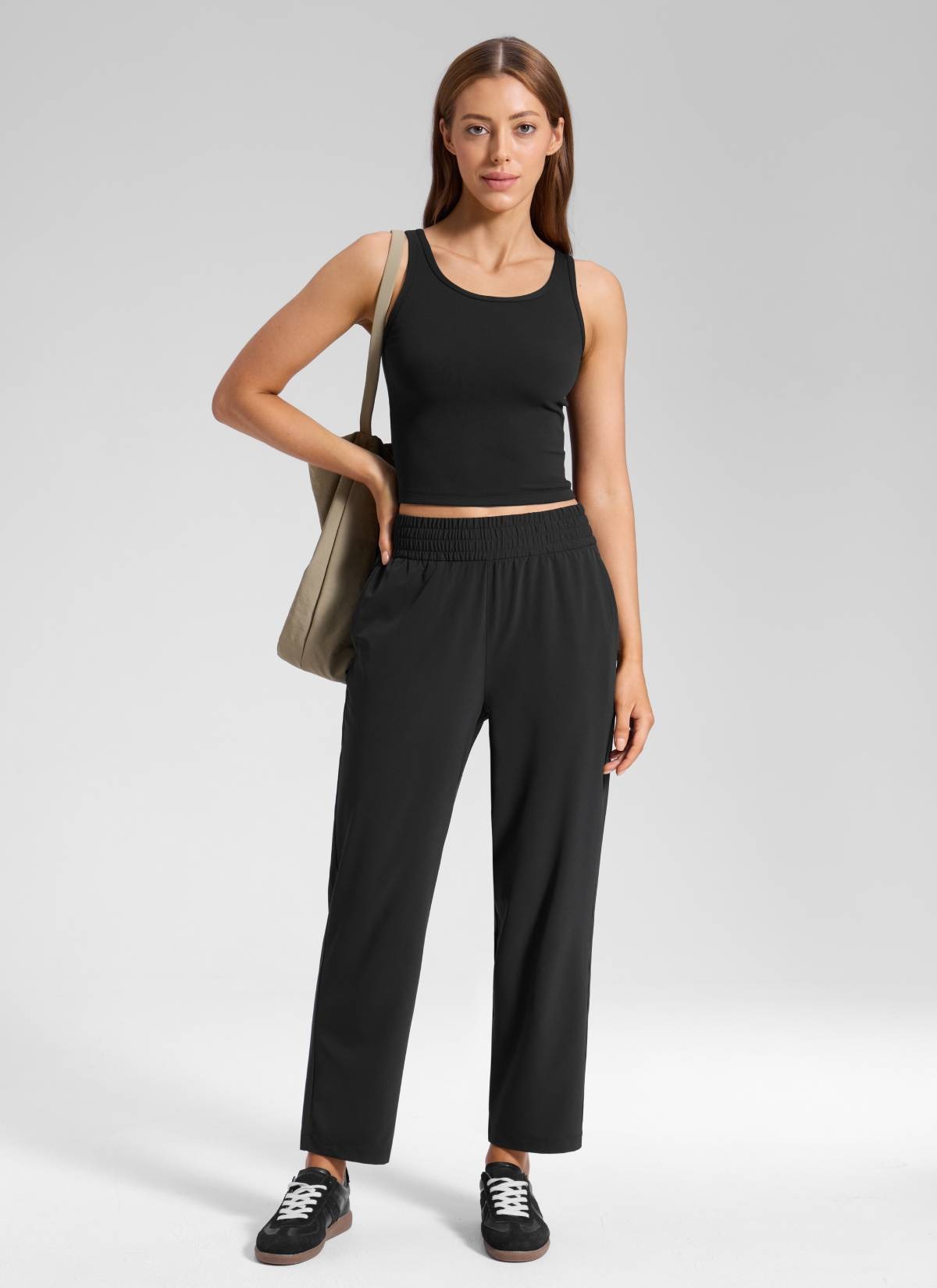 Feathery-Fit Drapey Tapered Ankle Pant 27"