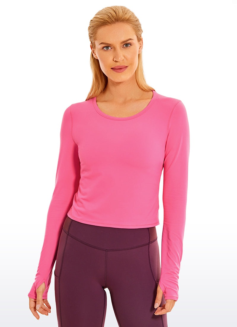 Brushed Thumbhole Cropped Long Sleeve